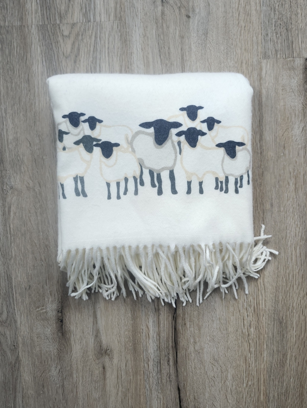 Handprinted Sheep Scarf
